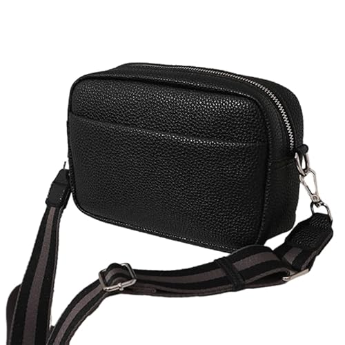 Jiqoe Schlichte modische Umhängetasche, Freizeittasche, Mini-Quadratisch, trendige Tasche für Damen und Mädchen, Crossbody-Taschen, einfarbige Taschen, Schwarz von Jiqoe