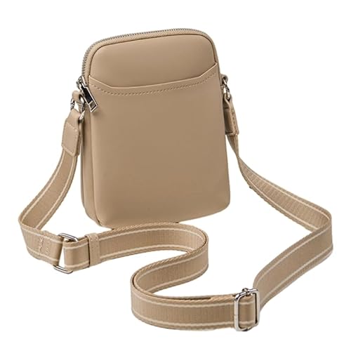 Jiqoe Schlichte modische Umhängetasche, Freizeittasche, Mini-Quadratisch, trendige Tasche für Damen und Mädchen, Crossbody-Taschen, einfarbige Taschen, khaki von Jiqoe