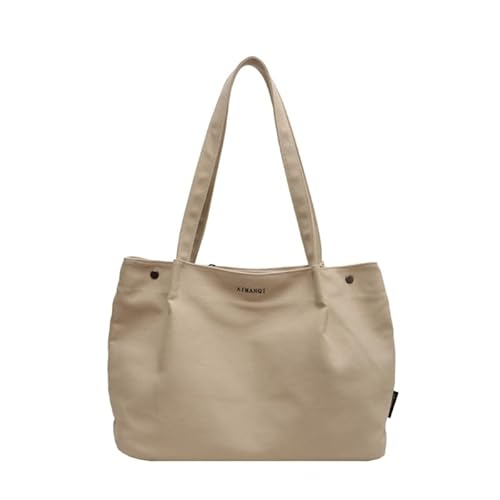 Jiqoe Schultertasche mit großem Fassungsvermögen, für Damen, Handtasche, modisch, schlicht, Freizeit, koreanischer Stil, lässig, vielseitig einsetzbar, Beige Grau von Jiqoe