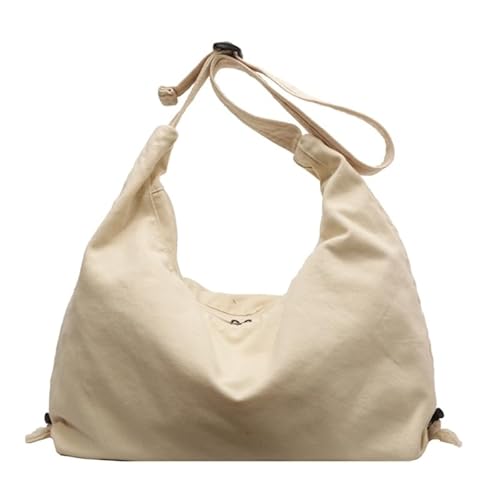 Jiqoe Stilvolle Canvas-Schultertasche mit verstellbarem Riemen, große Kapazität, Schultertaschen für modische Jugend und tägliche Arbeit, grau von Jiqoe