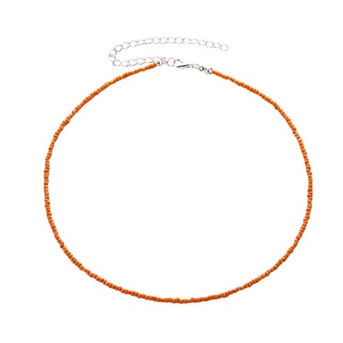 Jiqoe Süße Acryl-Perlen-Halskette, bunte Perlen, Schlüsselbeinkette, kurze Choker-Halskette, Schmuck, Damen, Mädchen, Sommer, Strandkette, Acryl von Jiqoe