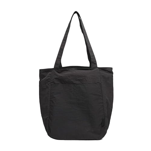 Jiqoe Tragetasche Mode Freizeit Casual Tasche Große Kapazität Schultertasche Mädchen Frauen Japanischer Stil Trendy Tasche Reisetasche Handtasche, Schwarz von Jiqoe