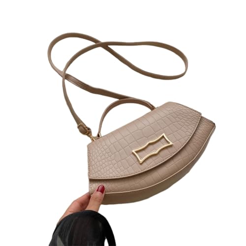 Jiqoe Trend Alligators Textur-Umhängetasche, multifunktionale und langlebige Tasche, modische Krokodil-Textur-Tasche für Mädchen und Frauen, khaki von Jiqoe