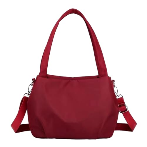 Jiqoe Trend Nylon-Umhängetasche, schlank und praktisch, einzelne Umhängetasche, Handtasche, Crossbody-Tasche, mehrere Taschen, für Mädchen, Frauen, Geschenk, rot von Jiqoe