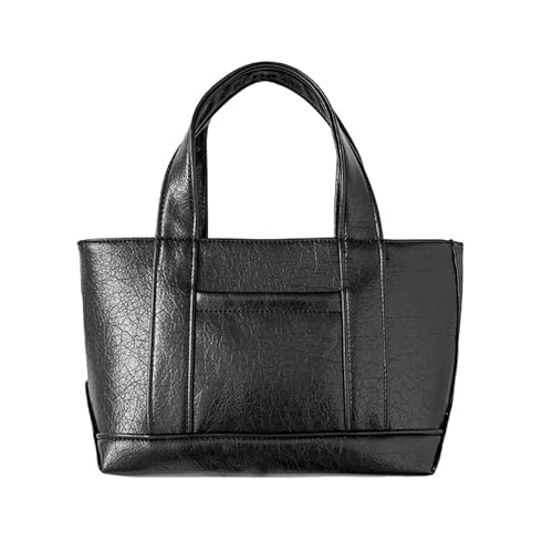 Jiqoe Trendige Handtasche, modische Tragetasche, lässige Einkaufstasche, Damengeldbörse, Eimertasche für Damen und Mädchen, große Capcity Handtasche, Schwarz von Jiqoe