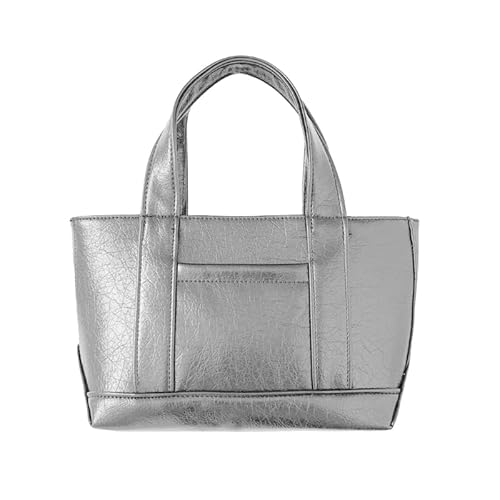 Jiqoe Trendige Handtasche, modische Tragetasche, lässige Einkaufstasche, Damengeldbörse, Eimertasche für Damen und Mädchen, große Capcity Handtasche, silber von Jiqoe