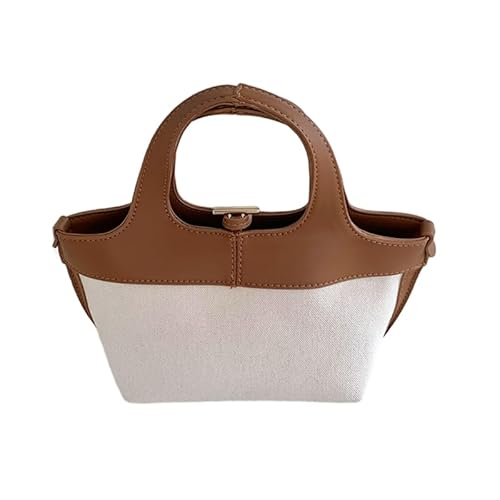 Jiqoe Trendige Handtasche, modische Tragetasche, lässige Einkaufstasche, Damengeldbörse, Eimertasche für Damen und Mädchen, große Kapazität, braun von Jiqoe