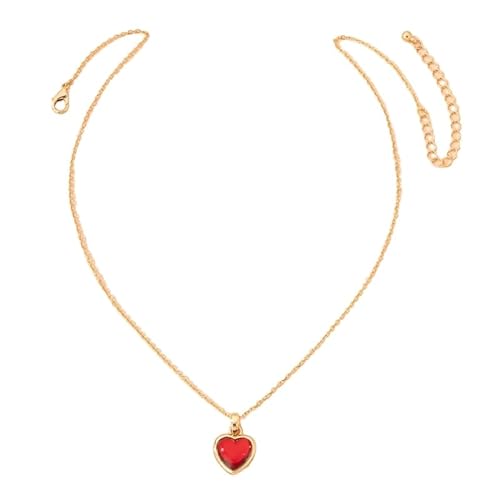 Jiqoe Trendige Schlüsselbeinkette für Damen und Mädchen, Liebesform, handgefertigt, Herz-Choker, verstellbares Schlüsselbein-Kette, Schmuck, Legierungsharz von Jiqoe