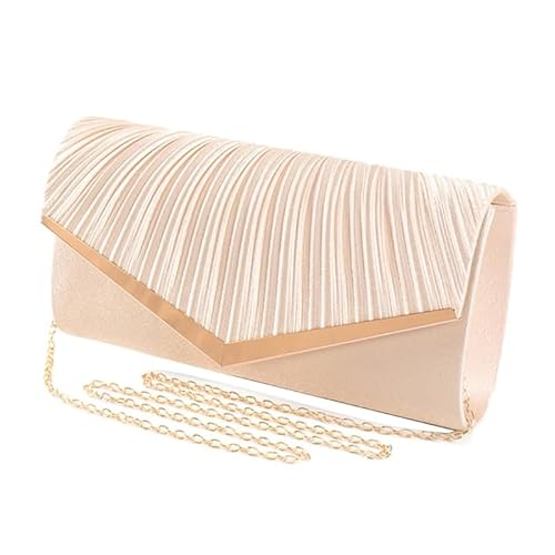 Jiqoe Umhängetasche, Crossbody-Tasche für Damen, plissiert, Abendtasche, Geldbörse, Hochzeit, Clutch, Cocktail, Abschlussball, Handtasche, Umschlagtasche, aprikose von Jiqoe