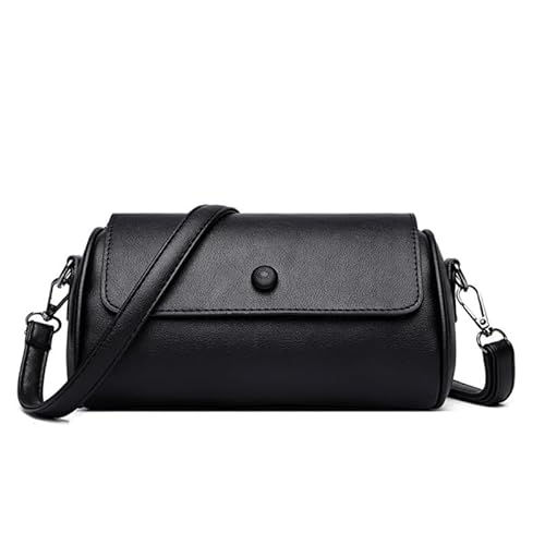 Jiqoe Vielseitige Umhängetasche, Retro, PU, Handtasche, Vintage, Umhängetasche, Reißverschluss, für Damen, Schwarz von Jiqoe