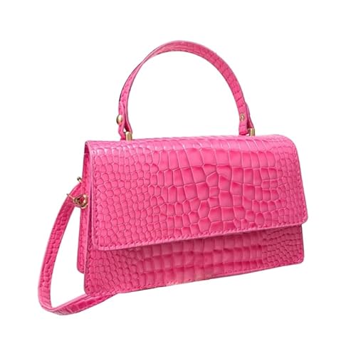 Jiqoe Vielseitige und langlebige PU-Umhängetasche, schlanke und praktische Umhängetasche, Handtasche, Unterarmtasche, quadratische Tasche für Damen und Herren, rose von Jiqoe