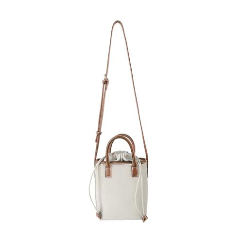 Lässige Umhängetasche für Damen und Mädchen, Reisetasche, Umhängetasche, Eimertasche, vielseitig, koreanischer Stil, modisch, minimalistisch, Segeltuchtasche, khaki von Jiqoe