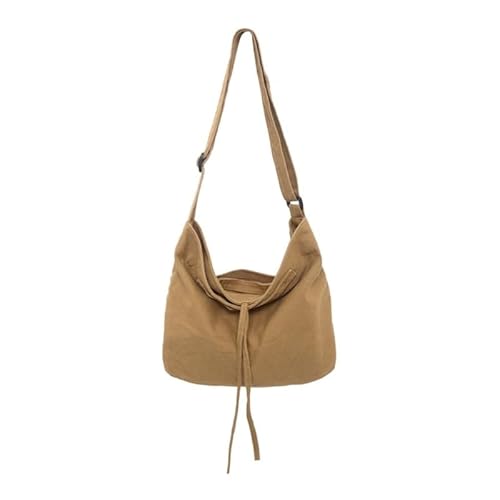 Umhängetasche im japanischen Stil, lässig, modisch, große Kapazität, Kuriertasche für Mädchen und Frauen, vielseitige Canvas-Tasche, khaki von Jiqoe