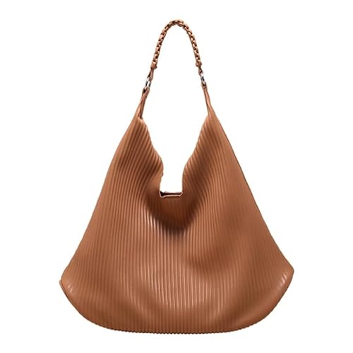 Vielseitige Schultertasche mit vertikalen Streifen, Unterarmtaschen, bequem tragen Sie Ihre wichtigen Dinge mit Stil, khaki von Jiqoe