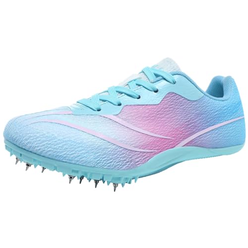 JiuQing Leichtathletikschuhe Für Herren Damen Spikes Springen Laufen Sportliche Turnschuhe Für Sprintrennen,Rosa,36 EU von JiuQing