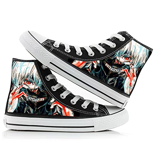 Jiumaocleu Tokyo Ghoul Canvas Schuhe Anime Merch Cosplay Schuhe High Top Paar Doodle Schuhe Mode Turnschuhe Casual Sneakers für Herren Damen Teenager, Typ 4, 41 EU von Jiumaocleu