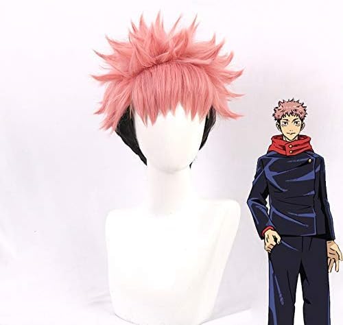 Yuji Itadori Wig Men's Boy's Short Hair Wig Anime Cosplay Wig Party Costume Accessory von Jiumaocleu