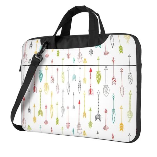 Bunte handgezeichnete Kunst mit Boho-Stil Pfeil-Druck, funktionale Laptop-Tasche, Computertasche, große Zubehörtaschen, Tasche für Damen und Herren, Schwarz , 15.6 inch Bunte handgezeichnete Kunst mit Boho-Stil Pfeil-Druck, funktionale Laptop-Tasche, Computertasche, große Zubehörtaschen, Tasche für Damen und Herren, Schwarz , 15.6 inch von Jkkghll