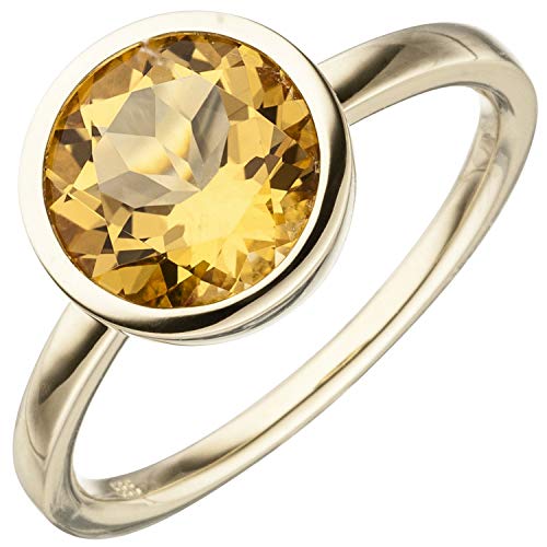 Jobo Damen-Ring aus 585 Gold mit Citrin Größe 54 von Jobo