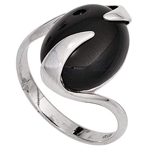 Jobo Damen-Ring aus 925 Silber mit Onyx Größe 52 von Jobo