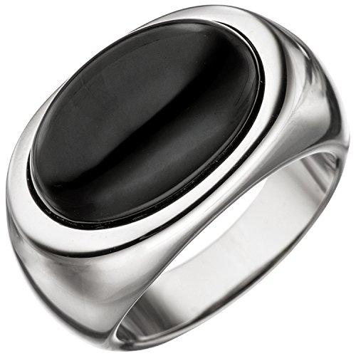 Jobo Damen-Ring aus 925 Silber mit Onyx Größe 60 von Jobo