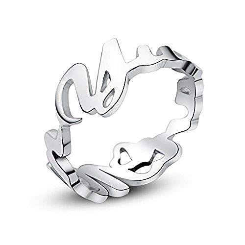 Namensring mit Namen 925 Sterling Silber Personalisierte Silberring Unisex, Geschenkidee für Valentine Jahrestag von JoelleJewelryDesign