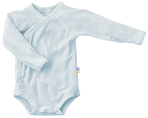 Joha Baby Jungen Mädchen Wickel-Body Langarm Merino-Wolle, Größe:68/74, Farbe:Light Blue von Joha