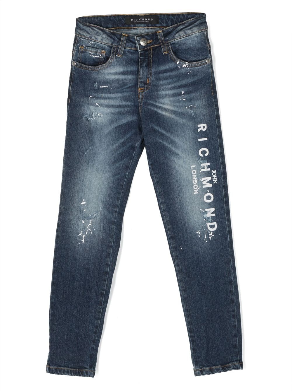 John Richmond Junior Amadir Jeans mit Logo-Print - Blau von John Richmond Junior