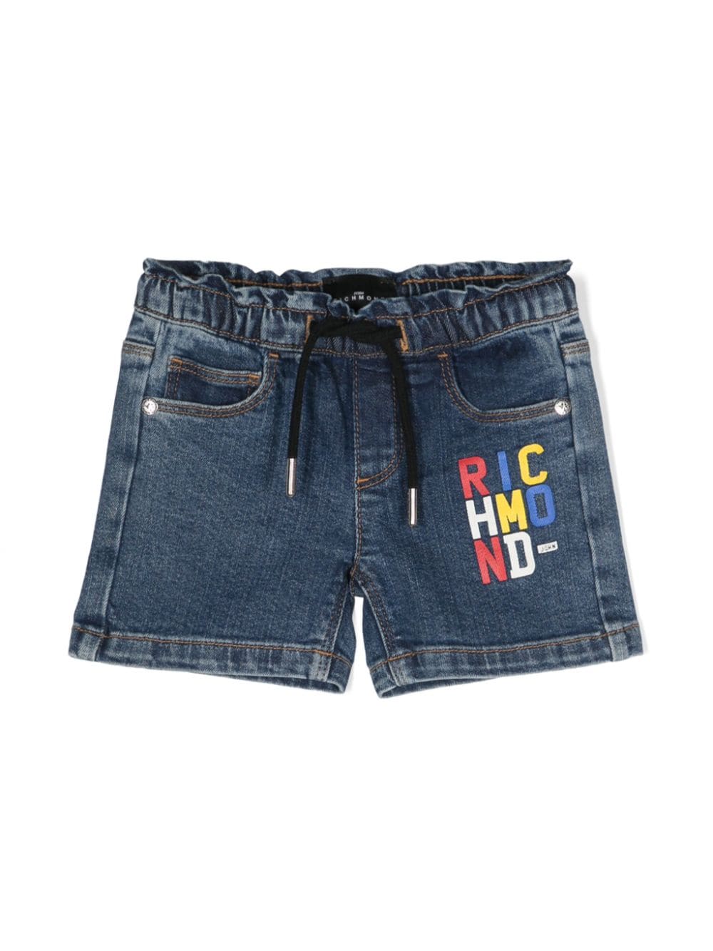 John Richmond Junior Jeans-Shorts mit Logo-Print - Blau von John Richmond Junior