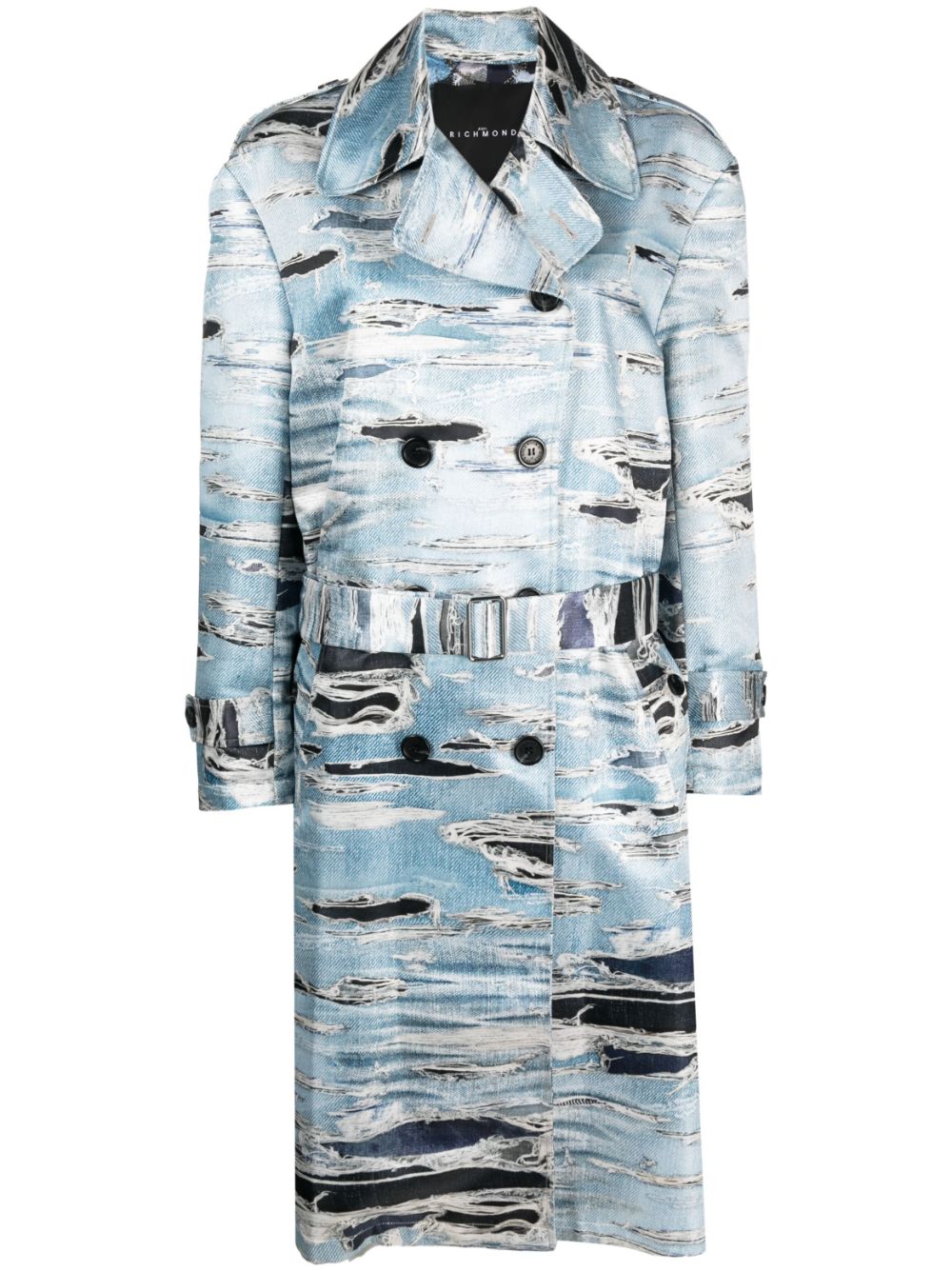 John Richmond Mantel mit Print - Blau von John Richmond