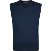 John Smedley Herren V-Pullunder blau unifarben John Smedley Herren V-Pullunder blau unifarben von John Smedley