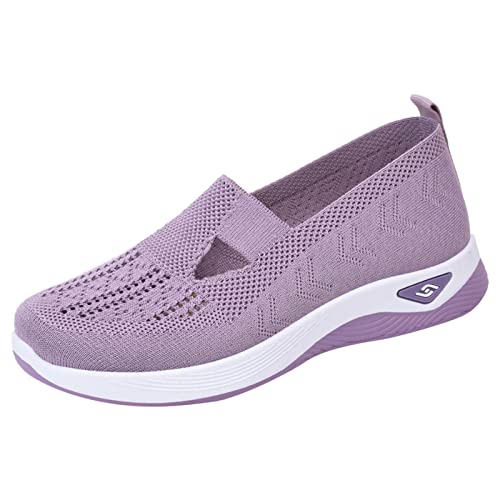 Leicht Schlupfschuhe Frauen - Air Cushion Slip on Sneakers Damen Laufschuhe Schnürer Outdoor Trail Running Schuhe Jogger rutschfeste Straßenlaufschuhe Fashion für Trekking Workout Running von JokeLomple