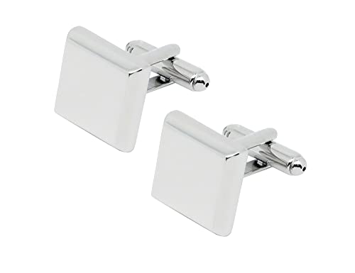 Jonwo Quadrat Glänzend Gold Silber Schwarz Manschettenknöpfe für Herren In Geschenkbox Männer Manschettenknopf Men Cufflinks Hochzeit Hemd Party Geburtstag Jubiläum Kleid (Silber) von Jonwo