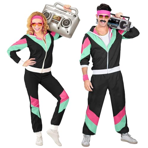 80er 90er Jahre Outfit Herren, Trainingsanzug Retro Anzug Jacke Hose, 80er 90er Jahre Trainingsanzug Disco Outfit Herren Assi Anzug, Retro Style Karneval Proll Anzug, 80ties Bad Taste Party Suit von Jooffery