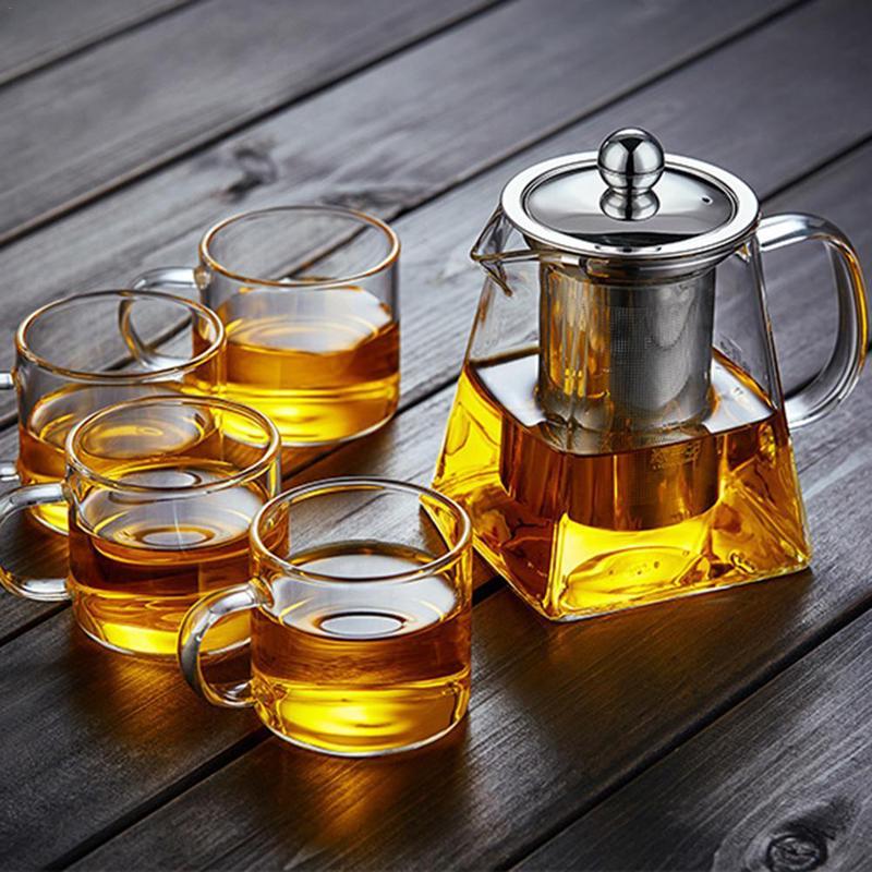 1 STÜCK Steile Edelstahlfilter-Teesiebe Hitzebeständige Klarglas-Teekanne mit Teesieb 950ml reinfarbig 1 STÜCK Steile Edelstahlfilter-Teesiebe Hitzebeständige Klarglas-Teekanne mit Teesieb 950ml reinfarbig von Joom DACH