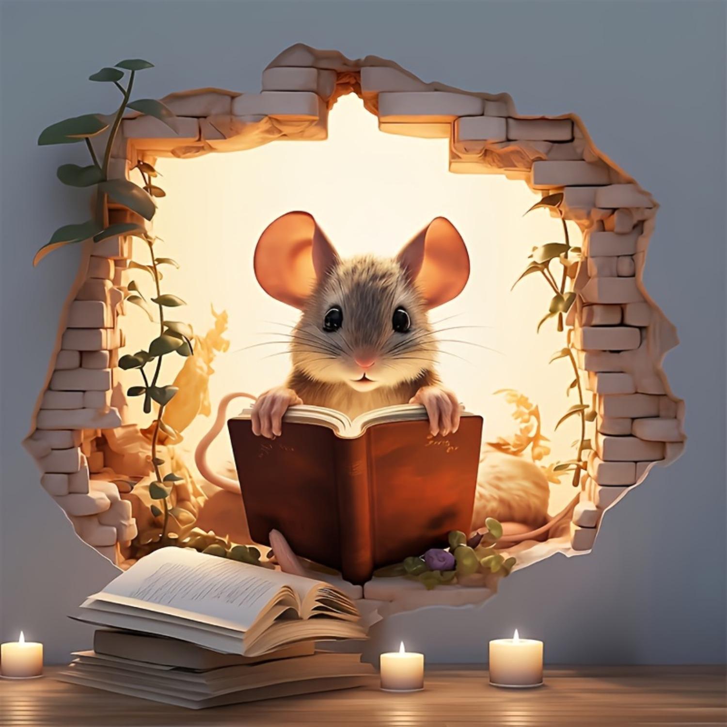 1-teiliges PVC-Wandtattoo mit lesenden Mäusen, herzerwärmendes Tiermuster, selbstklebender, entfernbarer, wasserdichter Vinyl-Wandaufkleber. Mice Read Books D 4.72*4.72inch 1-teiliges PVC-Wandtattoo mit lesenden Mäusen, herzerwärmendes Tiermuster, selbstklebender, entfernbarer, wasserdichter Vinyl-Wandaufkleber. Mice Read Books D 4.72*4.72inch von Joom DACH