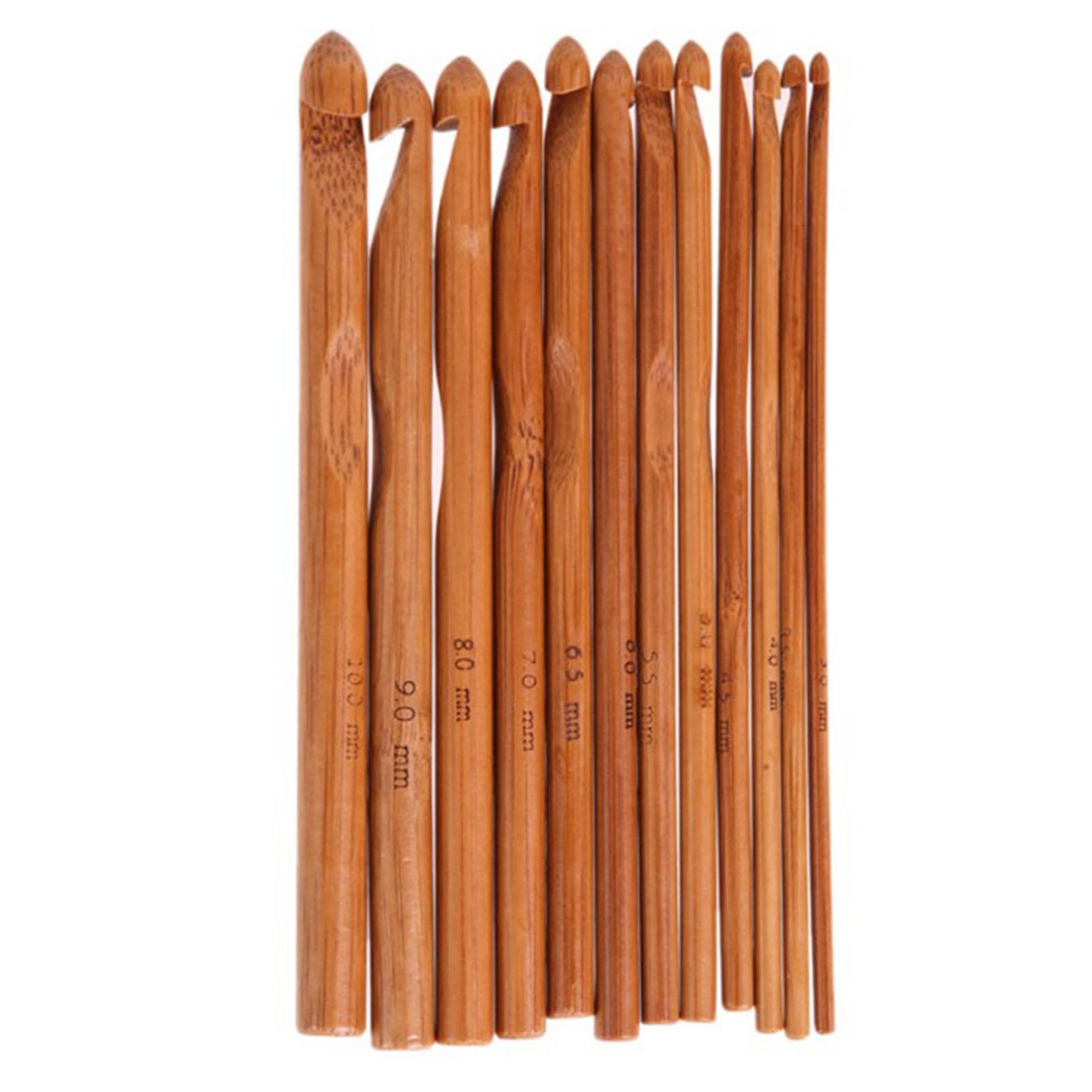 12-teiliges Häkelnadel-Set, karbonisiert, rund, Bambus, ergonomischer Griff, erkennbare Größe, Stricknadel-Set 12-teiliges Häkelnadel-Set, karbonisiert, rund, Bambus, ergonomischer Griff, erkennbare Größe, Stricknadel-Set von Joom DACH