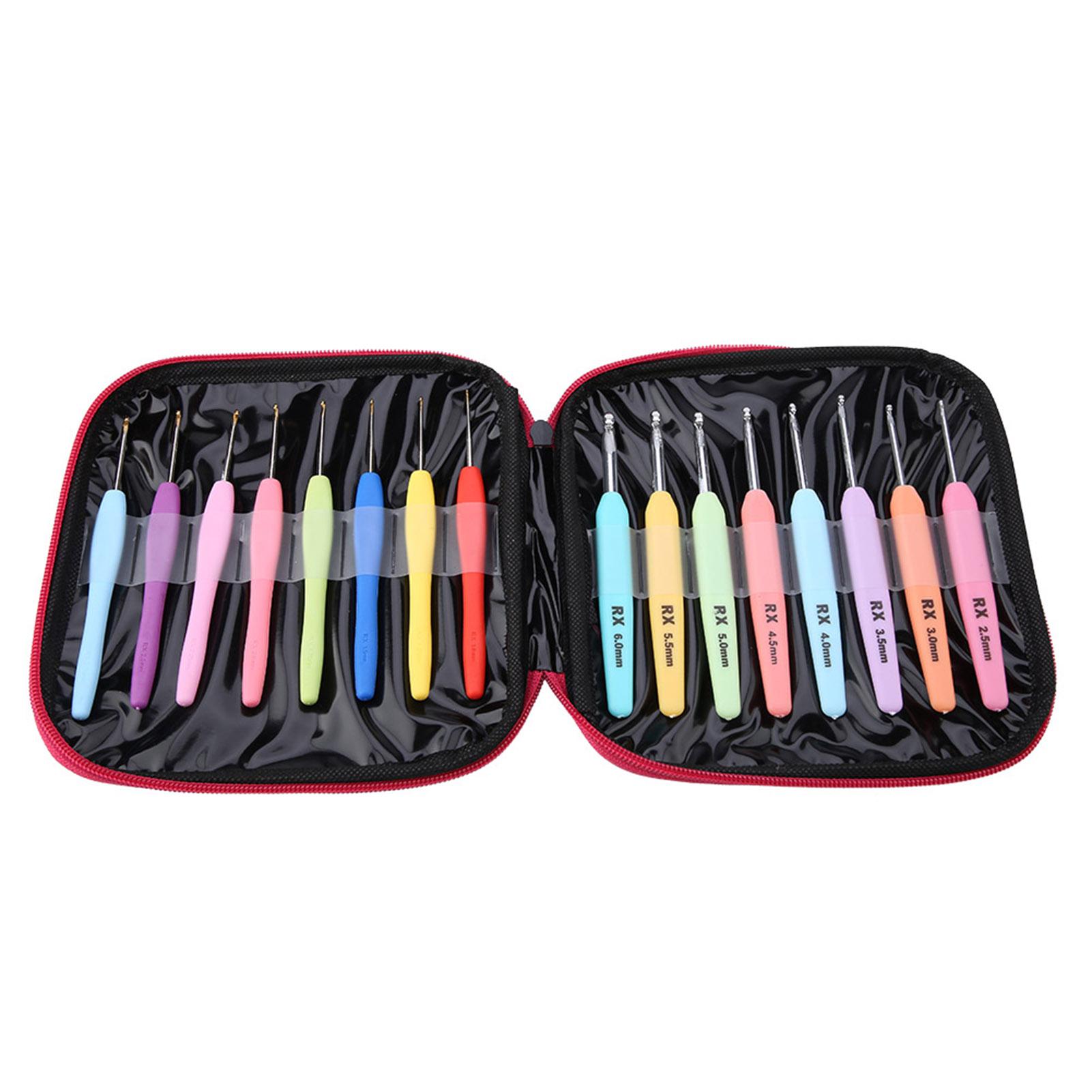 16-teiliges mehrfarbiges Häkelnadel-Set, Stricknadel-Set aus Aluminium mit weichem Griff 16-teiliges mehrfarbiges Häkelnadel-Set, Stricknadel-Set aus Aluminium mit weichem Griff von Joom DACH