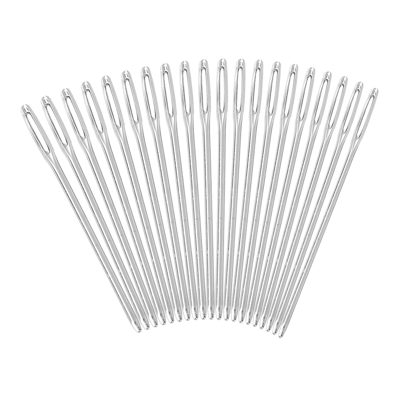 20 Stück silberne Stricknadeln mit großem Rundöhr zum Nähen und Sticken, 52 mm Länge 20 Stück silberne Stricknadeln mit großem Rundöhr zum Nähen und Sticken, 52 mm Länge von Joom DACH