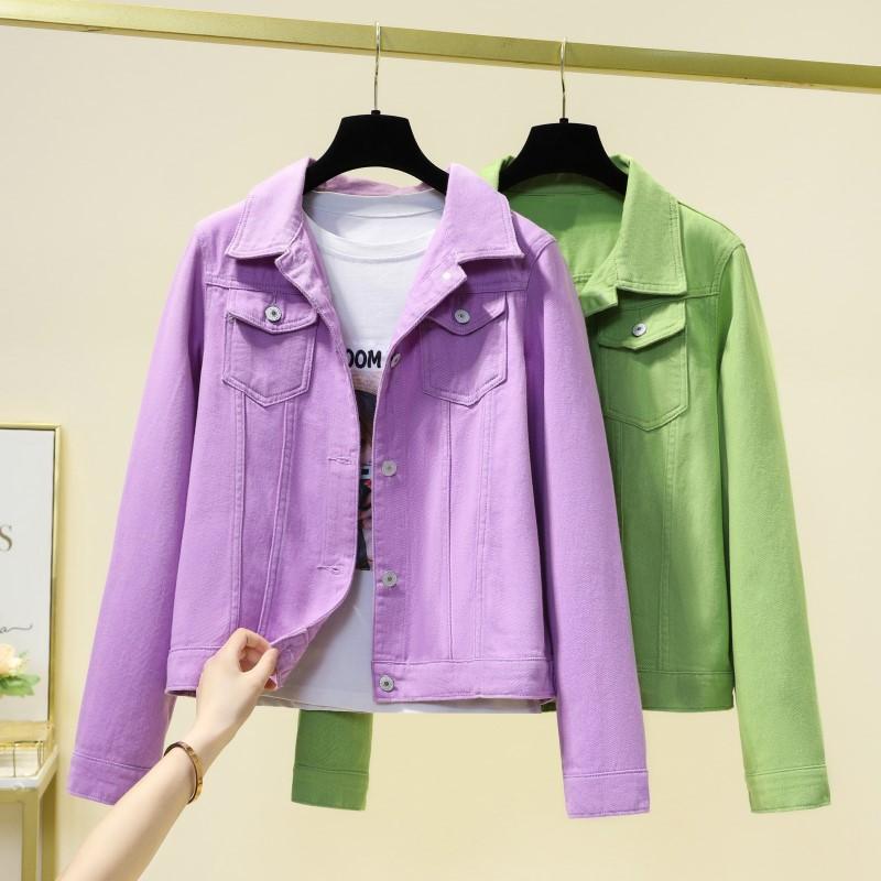 Damen Jeansjacke Frühling und Herbst Lässige kurze Jeansjacke Damen Koreanische Version Einfarbige Jacke Kleidung S gelb Damen Jeansjacke Frühling und Herbst Lässige kurze Jeansjacke Damen Koreanische Version Einfarbige Jacke Kleidung S gelb von Joom DACH