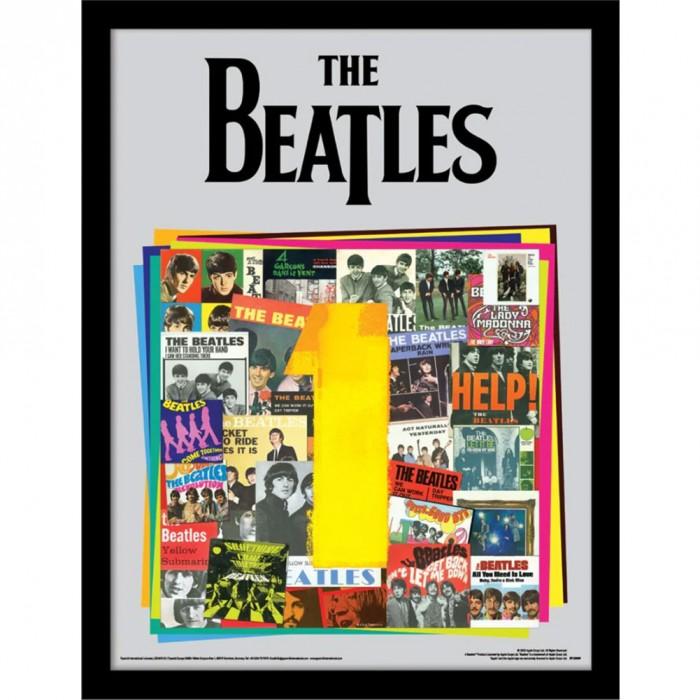Das gerahmte Poster „The Beatles Album Collage“. One Size schwarz Das gerahmte Poster „The Beatles Album Collage“. One Size schwarz von Joom DACH