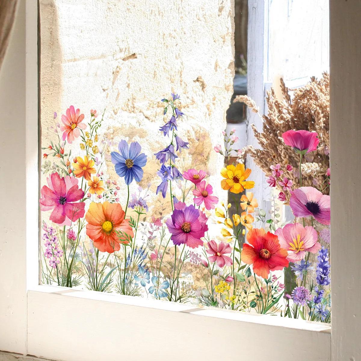 Doppelseitiger bunter Blumen-Schmetterlings-Wandaufkleber, elektrostatische Paste, Fensterglaspaste, sichtbares dekoratives Wandtattoo 30*60cm Doppelseitiger bunter Blumen-Schmetterlings-Wandaufkleber, elektrostatische Paste, Fensterglaspaste, sichtbares dekoratives Wandtattoo 30*60cm von Joom DACH