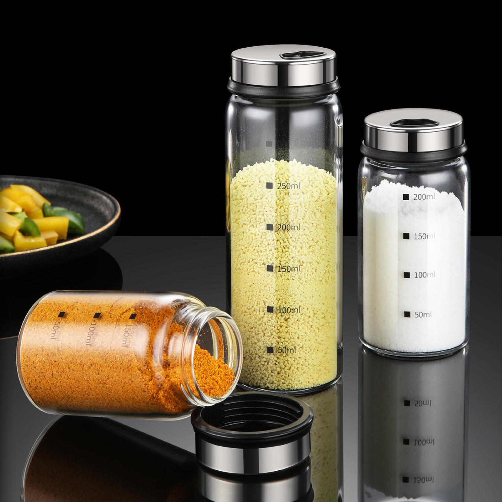 Gewürzglas, Edelstahldeckel, Glasgewürzflasche mit Skala, Pfefferstreuer, Behälter, Gewürzzuckerglas, Küchengewürzwerkzeuge 150mL Gewürzglas, Edelstahldeckel, Glasgewürzflasche mit Skala, Pfefferstreuer, Behälter, Gewürzzuckerglas, Küchengewürzwerkzeuge 150mL von Joom DACH