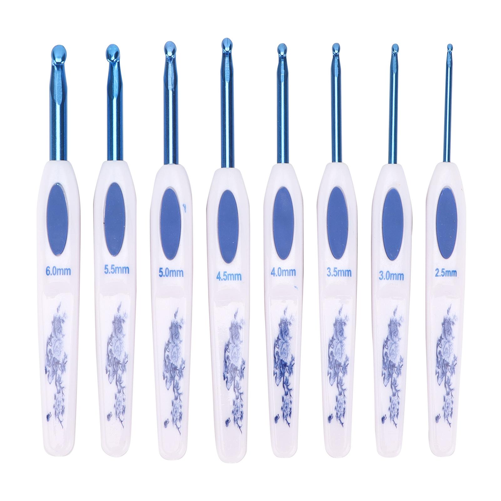 Häkelnadeln, 8 Stück, weich, rutschfest, guter Griff, Stricknadel-Set mit Markierung zum Weben, für den Heimgebrauch(blau Häkelnadeln, 8 Stück, weich, rutschfest, guter Griff, Stricknadel-Set mit Markierung zum Weben, für den Heimgebrauch(blau von Joom DACH