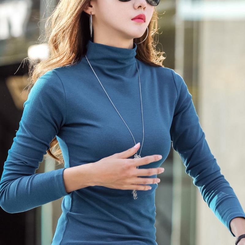 Herbst und Winter Internet Celebrity Half Turtleneck Damen Langarm T-Shirt Warm Base Layer Ins Koreanische Version Slim Fit Elastic S kaffeebraun Herbst und Winter Internet Celebrity Half Turtleneck Damen Langarm T-Shirt Warm Base Layer Ins Koreanische Version Slim Fit Elastic S kaffeebraun von Joom DACH