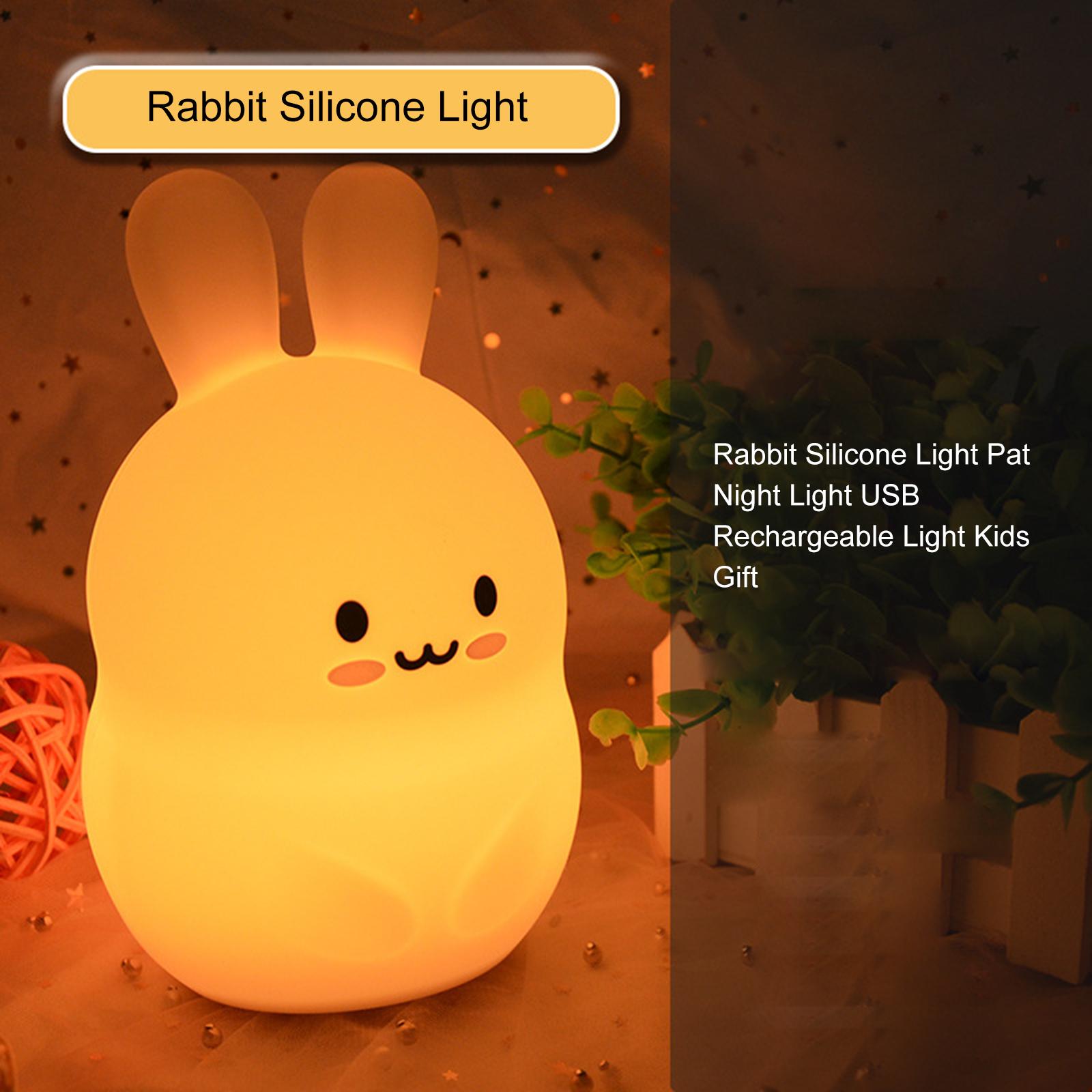 Kaninchen Silikon Licht Pat Nachtlicht USB wiederaufladbare Licht Kinder Geschenk weiß Kaninchen Silikon Licht Pat Nachtlicht USB wiederaufladbare Licht Kinder Geschenk weiß von Joom DACH