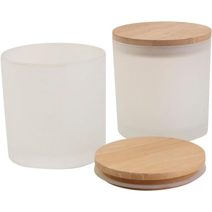 Kerzenhalter aus Glas mit Holzdeckel - 9 x 8 cm - 12 Stück Kerzenhalter aus Glas mit Holzdeckel - 9 x 8 cm - 12 Stück von Joom DACH