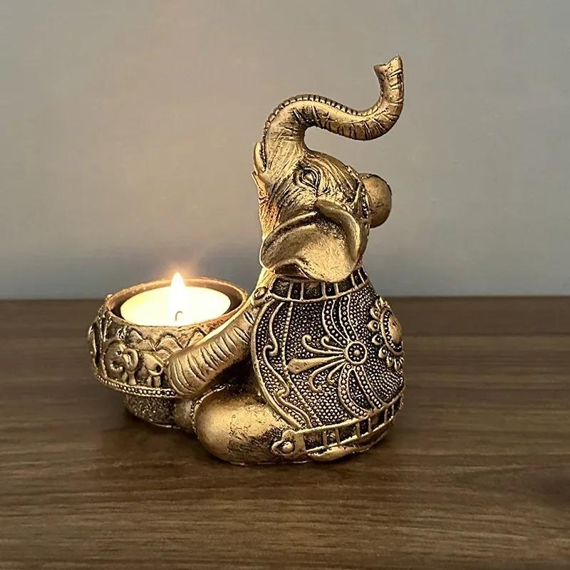 Kerzenhalter mit Tiermotiven, Elefantenrüssel-Skulptur, Teelichthalter, dekorative kleine Kerzenständer, gute Glücksgeschenke Kerzenhalter mit Tiermotiven, Elefantenrüssel-Skulptur, Teelichthalter, dekorative kleine Kerzenständer, gute Glücksgeschenke von Joom DACH