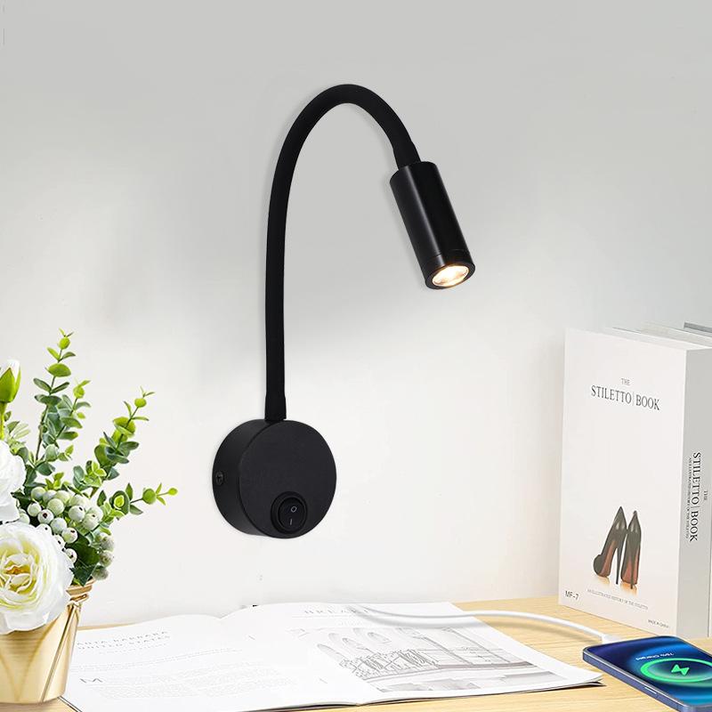 Nachttisch, Arbeitszimmer, Leselampe, Wandleuchte, 3 W, LED, Buchlampe, Wand-Nachtlicht, LED, flexible Strahler, Lampe weiß Nachttisch, Arbeitszimmer, Leselampe, Wandleuchte, 3 W, LED, Buchlampe, Wand-Nachtlicht, LED, flexible Strahler, Lampe weiß von Joom DACH