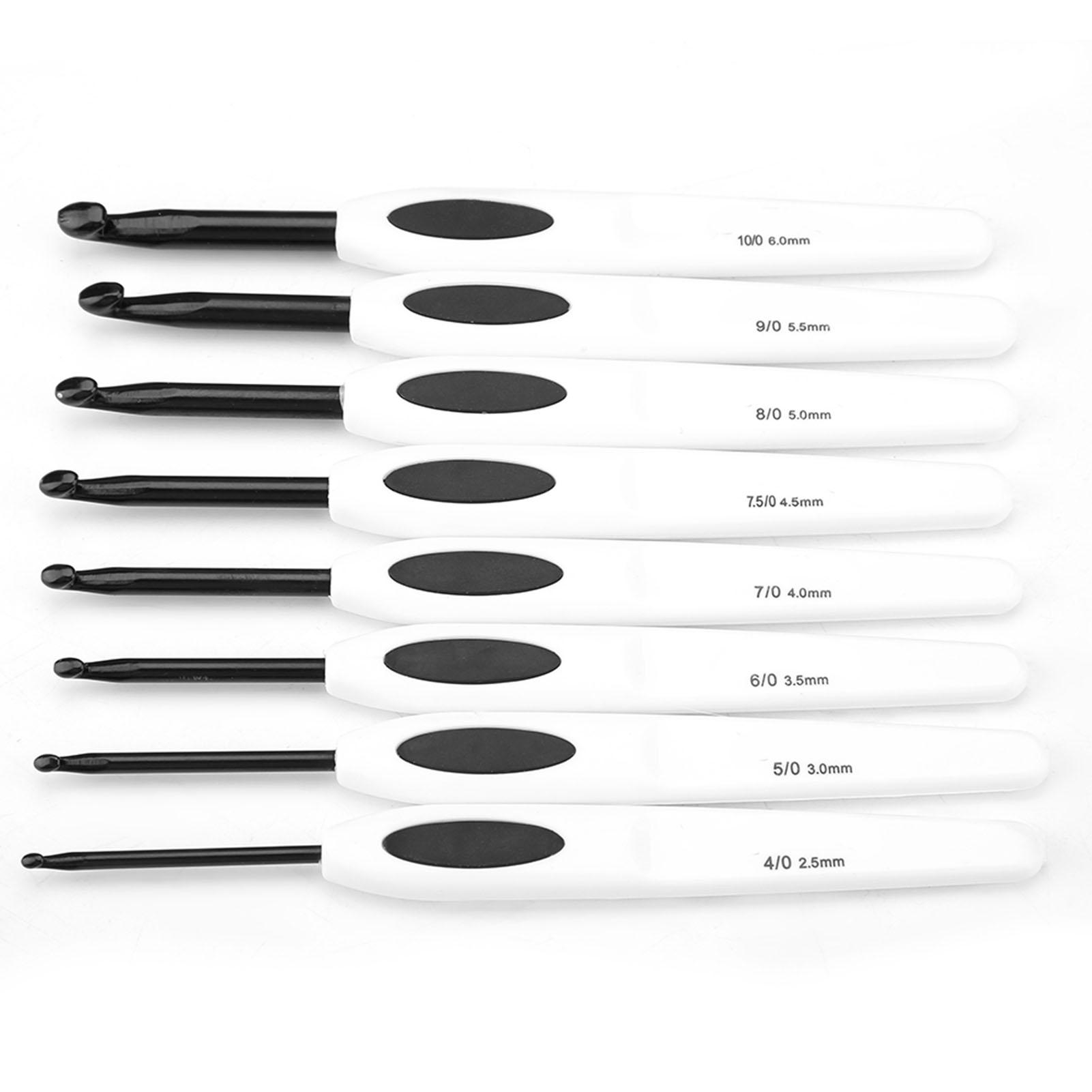 Neues Häkelnadel-Set aus Aluminium, Stricknadeln, Maschen mit weichem, weißem Kunststoffgriff, 8-teilig Neues Häkelnadel-Set aus Aluminium, Stricknadeln, Maschen mit weichem, weißem Kunststoffgriff, 8-teilig von Joom DACH